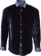 Lords of Harlech Ned Button-Up Velvet Shirt
