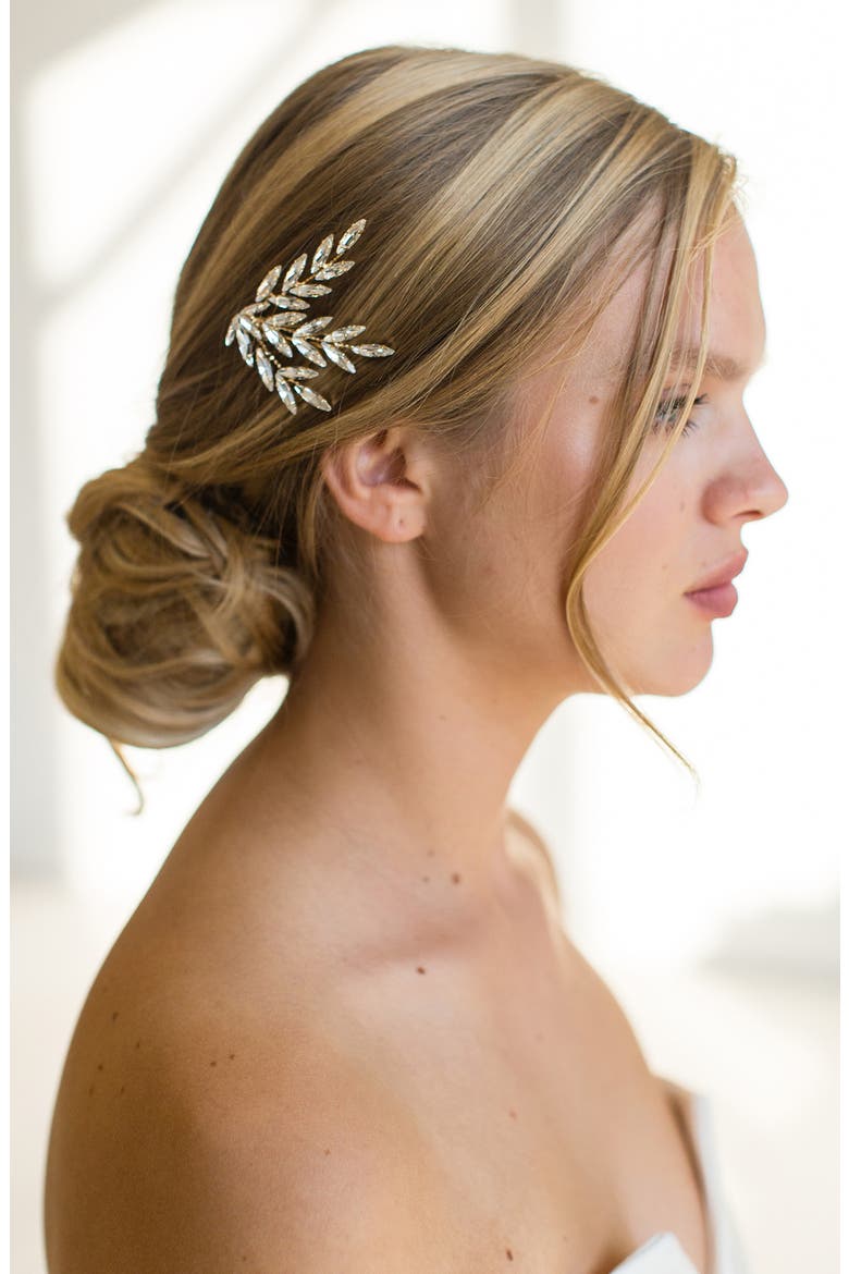 Aeris Crystal Hair Clip, Alternate, color, GOLD