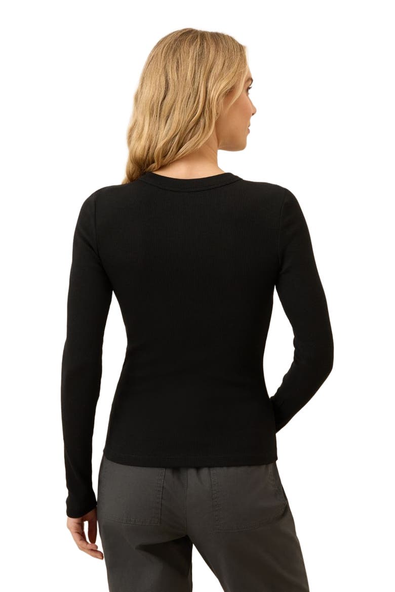 Perfect Rib Long Sleeve Tee, Alternate, color, Black