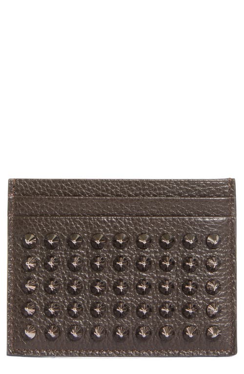 Christian Louboutin Kios Spikes Calfskin Leather Card Case