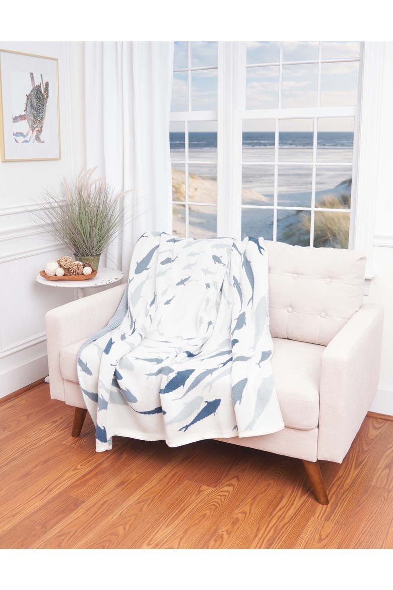 Azure School of Swim Woven Knit Throw Blanket 50" x 60", Alternate, color, Blue