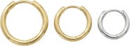 Argento Vivo Sterling Silver Set of 3 Hoop Earrings