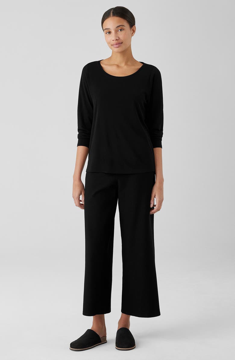 Eileen Fisher Scoop Neck Knit Silk Top, Alternate, color, 