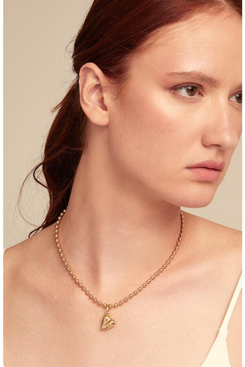 18K Gold-Plated Heart Shaped Charm, Alternate, color, Gold