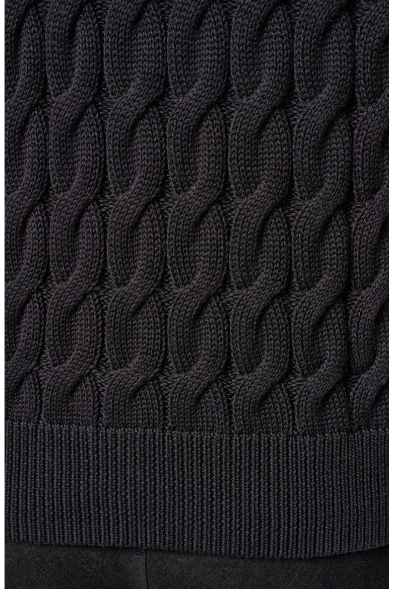 Extended Shoulder Cable Cardigan, Alternate, color, BLACK