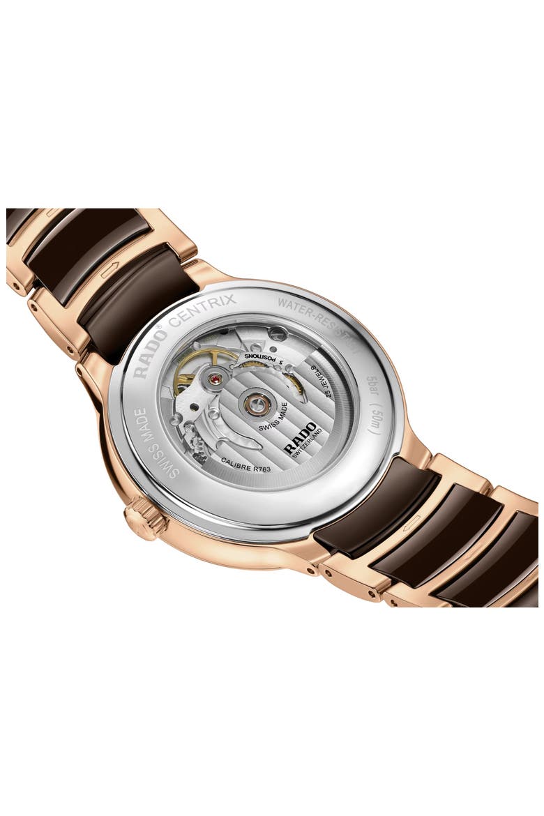 Centrix Diamond Ceramic Bracelet Watch, 30.5m, Alternate, color, BROWN