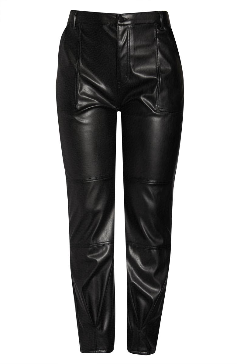 Open Edit Tapered Leg Faux Leather Pants, Alternate, color,