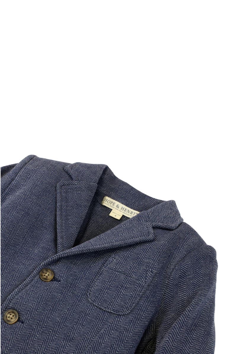 Hope & Henry Baby Boys' Fleece Blazer, Infant, Alternate, color, Navy Herringbone
