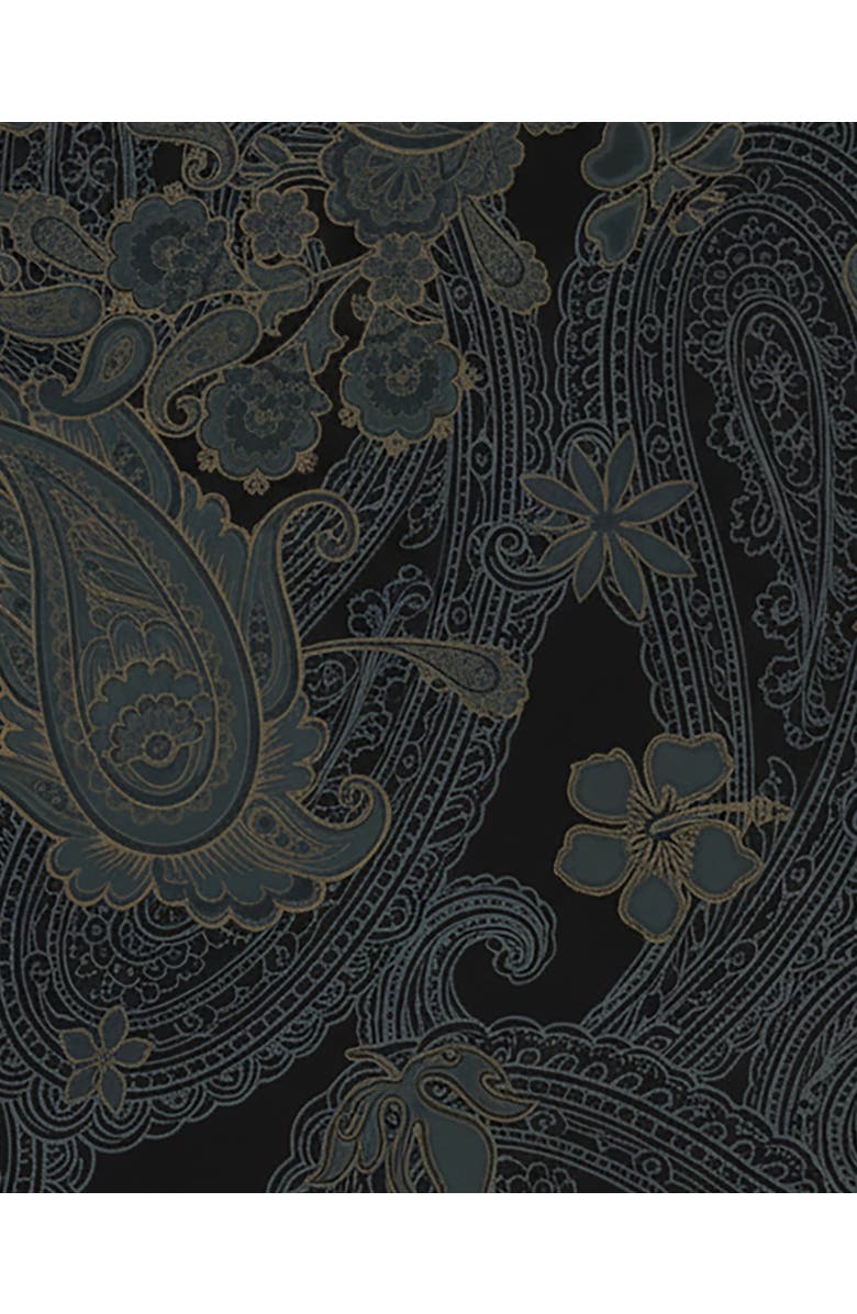 Lords of Harlech Paisley Explosion Womens V-neck Printed Top, Alternate, color, Paisley Explosion Black