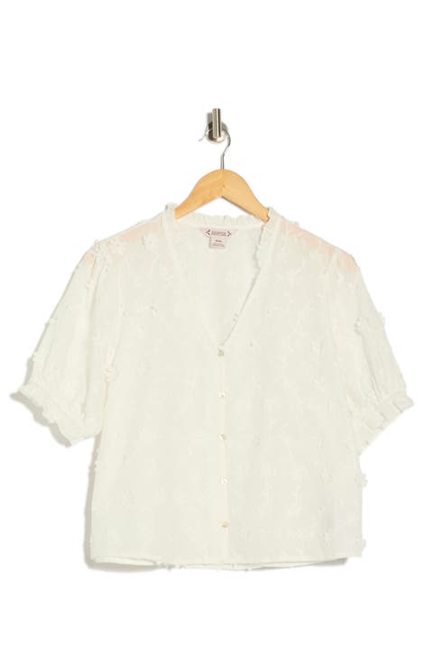 3D Flower Short Sleeve Top