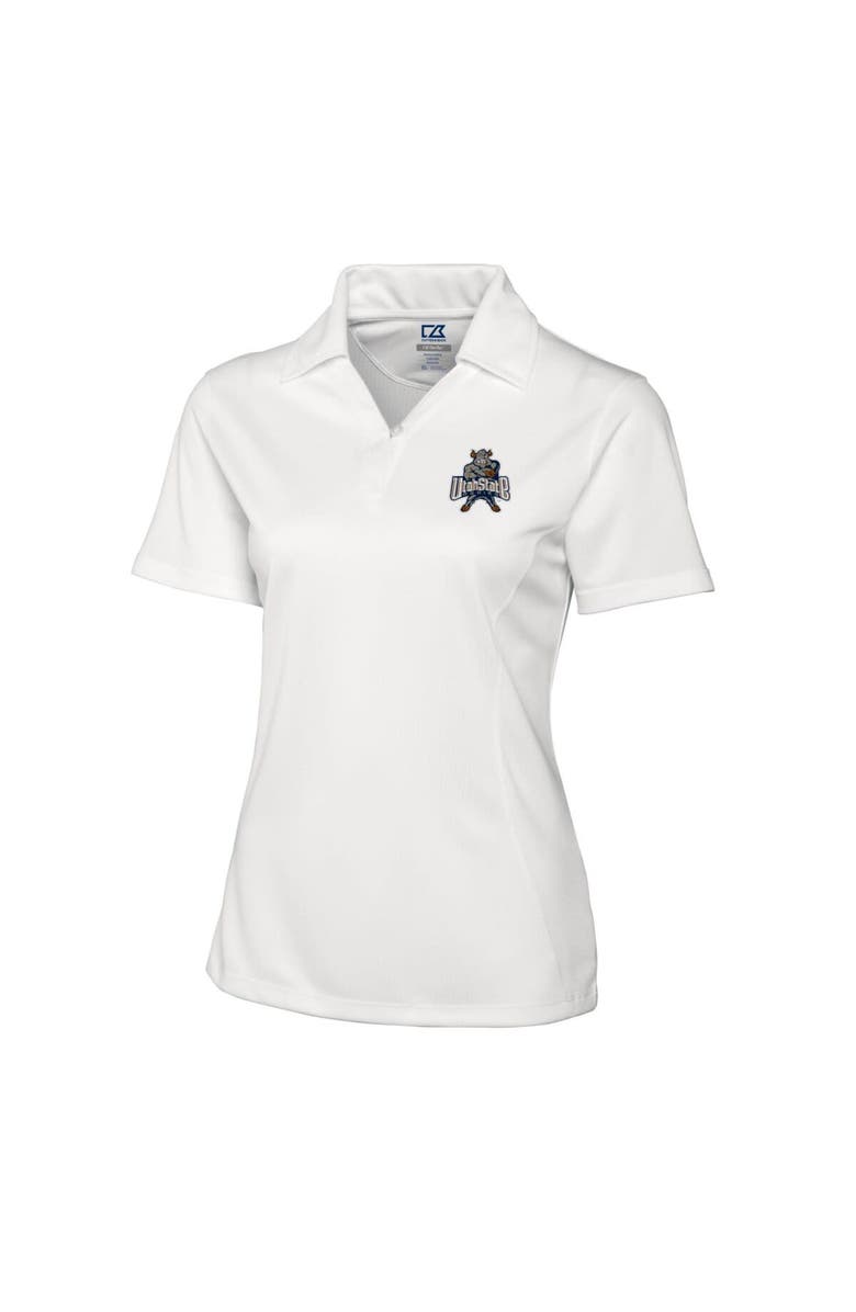 Cutter & Buck Women's Cutter & Buck White Utah State Aggies CB DryTec Genre Textured Solid Polo, Alternate, color, 
