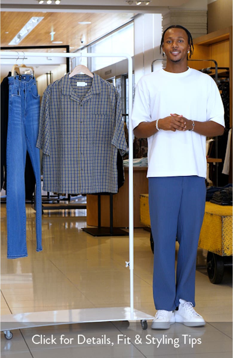 Plaid Cotton Seersucker Button-Up Shirt, sales video thumbnail