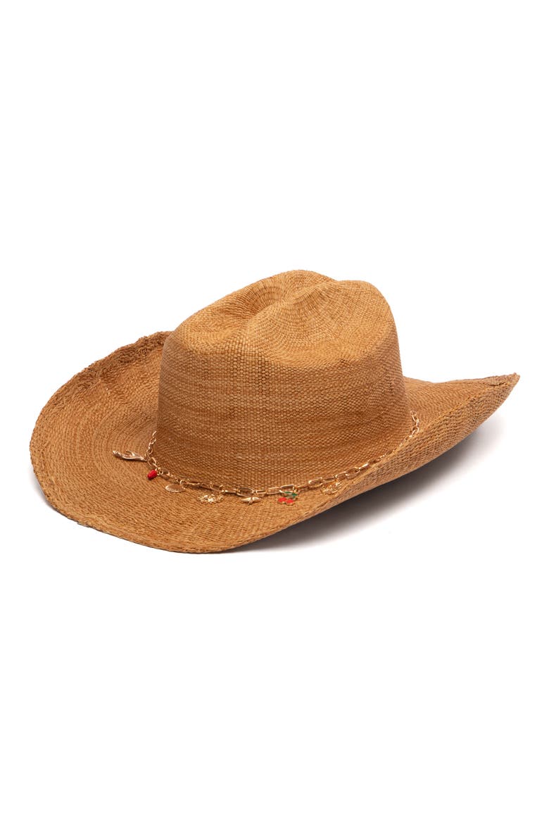 Cowboy Charm Woven Hat, Main, color, COCONUT