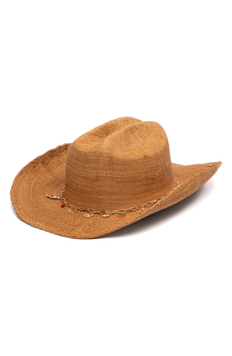 San Diego Hat Cowboy Charm Woven Hat, Main, color, Coconut