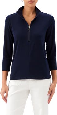 Karen Kane Quarter Zip Travel Jersey Pullover