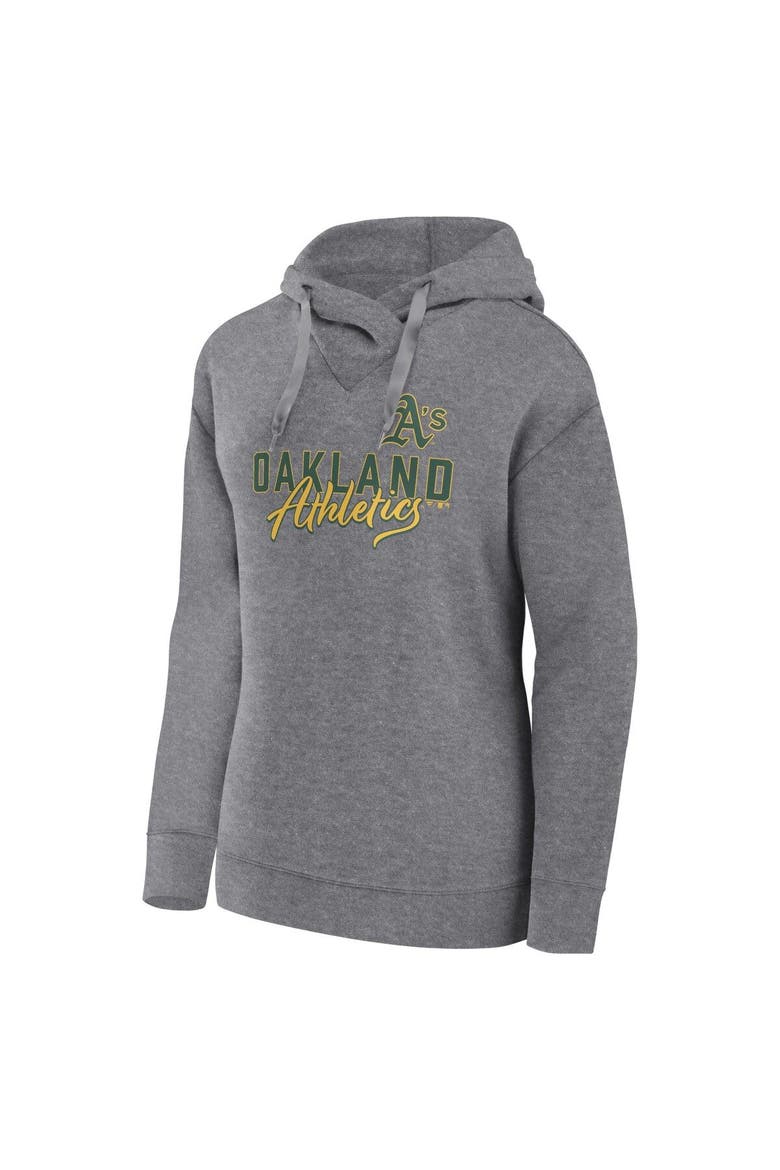 Women's Fanatics Branded Heather Gray Oakland Athletics Script Favorite Lightweight Pullover Hoodie, Alternate, color, Heather Gray