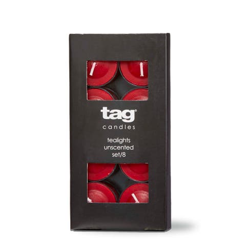 Color Studio Tealight Candles Set of Eight Cranberry Wax