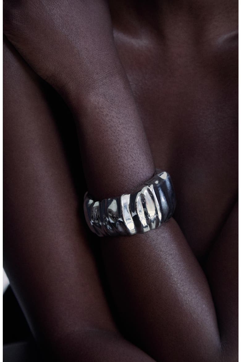 Nanas Armor Baroque Cuff Bracelet, Alternate, color, Silver