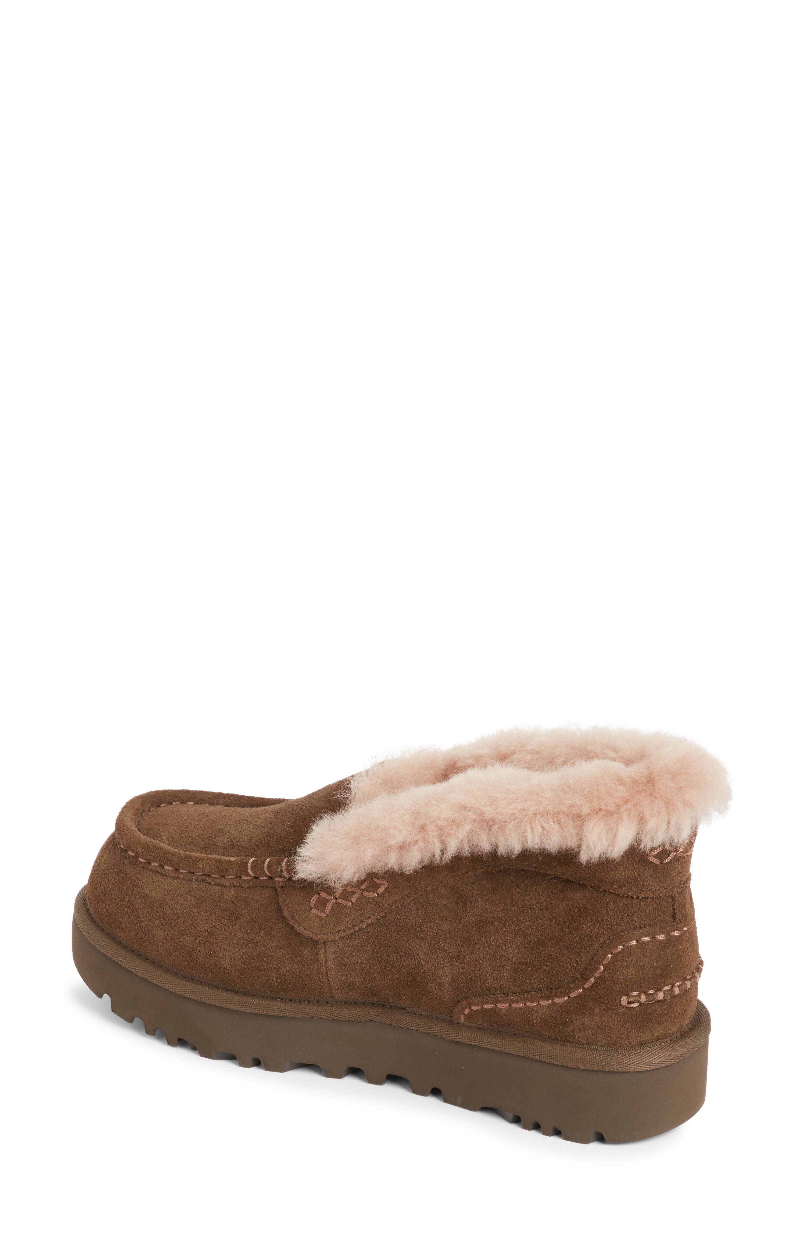 UGG<sup>®</sup> Ansley Parc Genuine Shearling Platform Slipper, Alternate, color, Dark Tea