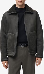 MANGO Reversible Faux Leather & Shearling Jacket
