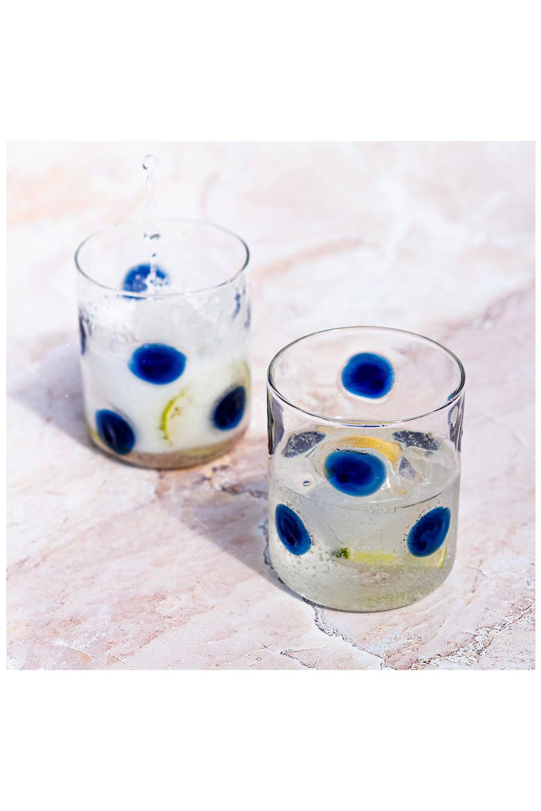 Drop Blue Double Old Fashioned Glass, Alternate, color, BLUE