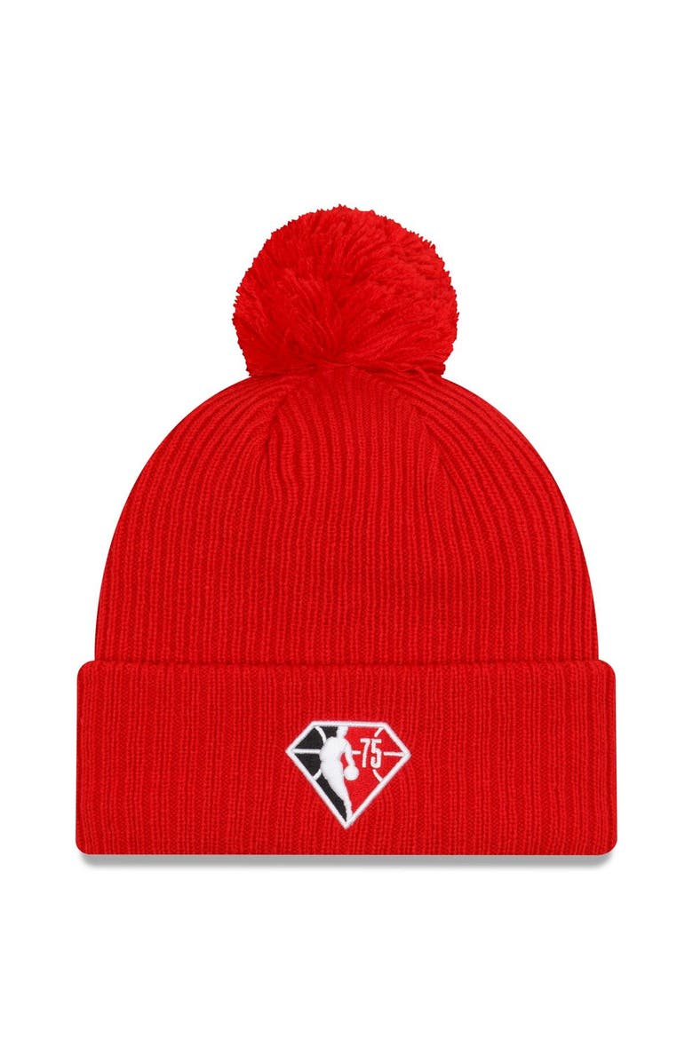 New Era Men's New Era Red Houston Rockets 2021 NBA Tip-Off Team Color Pom Cuffed Knit Hat, Alternate, color, 