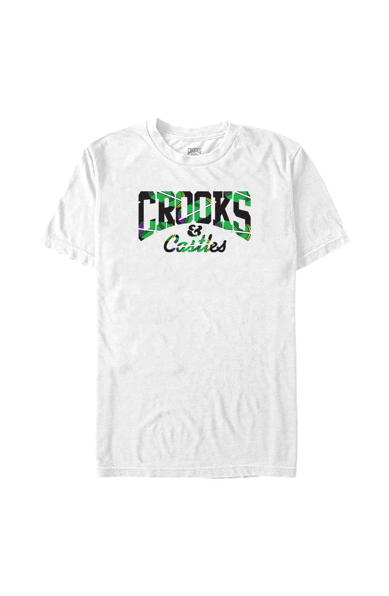 Crooks & Castles Men's Crooks & Castles Black Tropical Print Graphic T-Shirt, Main, color, White