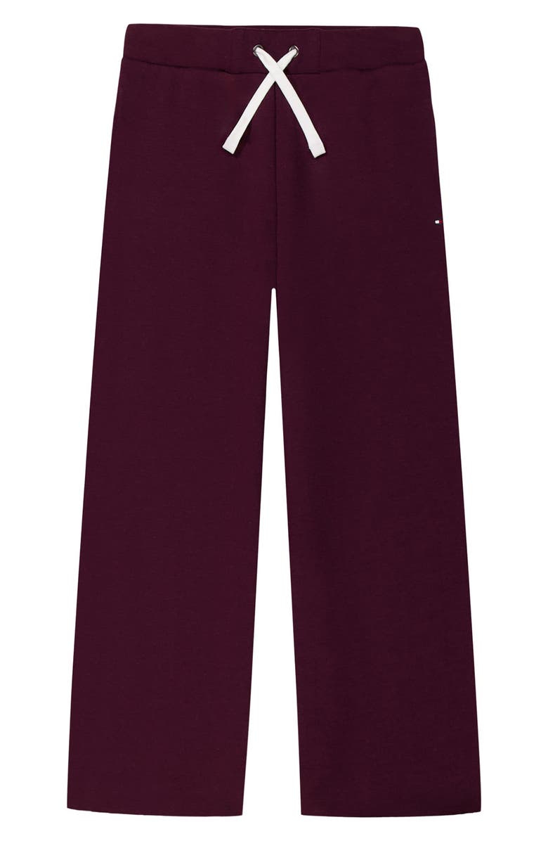 Tommy Hilfiger Kids' Wide Leg Fleece Pants, Main, color, Maroon
