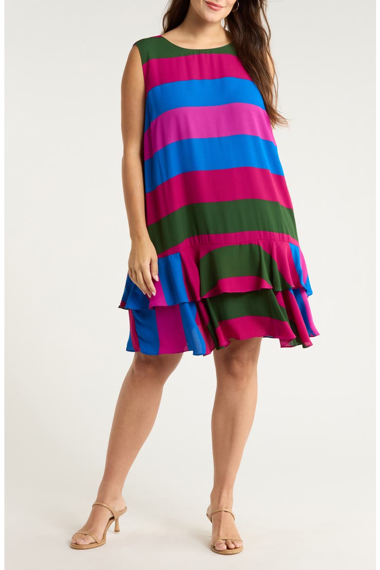 Saige Stripe Sleeveless Shift Dress, Main, color, MAGENTA-MULTI