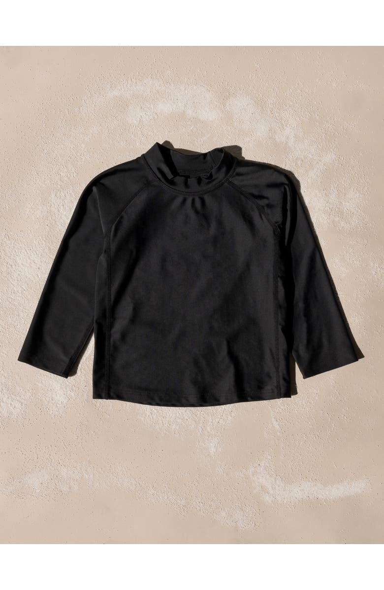 Leveret Kids Long Sleeve Rash Guard, UPF 50+ Swim Shirt, Alternate, color, Black
