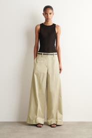 COS Cotton-twill Wide-leg Turn-up Pants