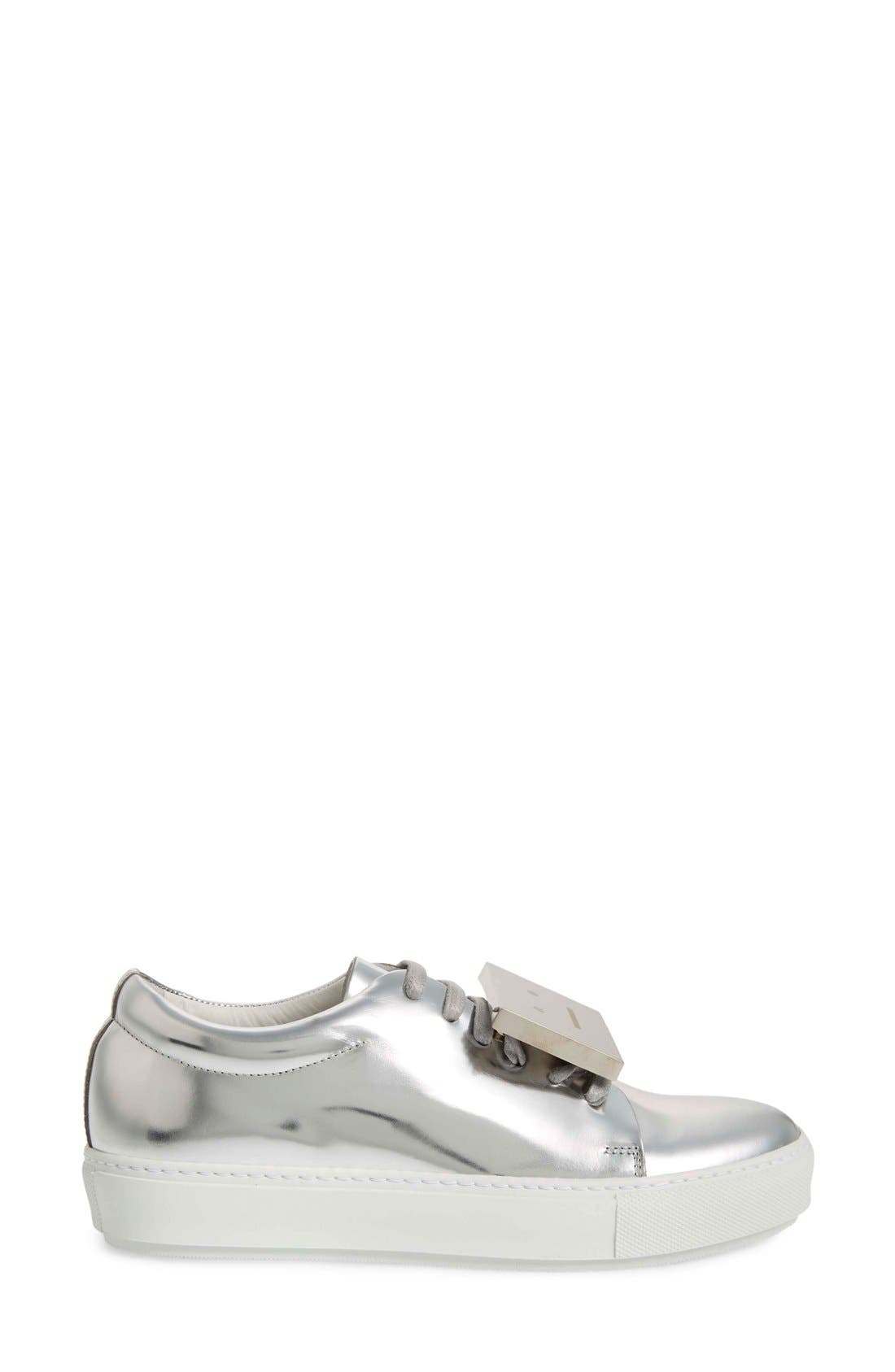 Acne Studios Adriana Silver Metallic Sneaker, Alternate, color, 
