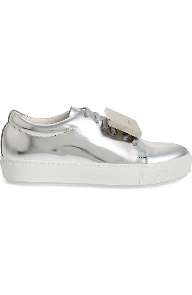 Acne Studios Adriana Silver Metallic Sneaker, Alternate, color,