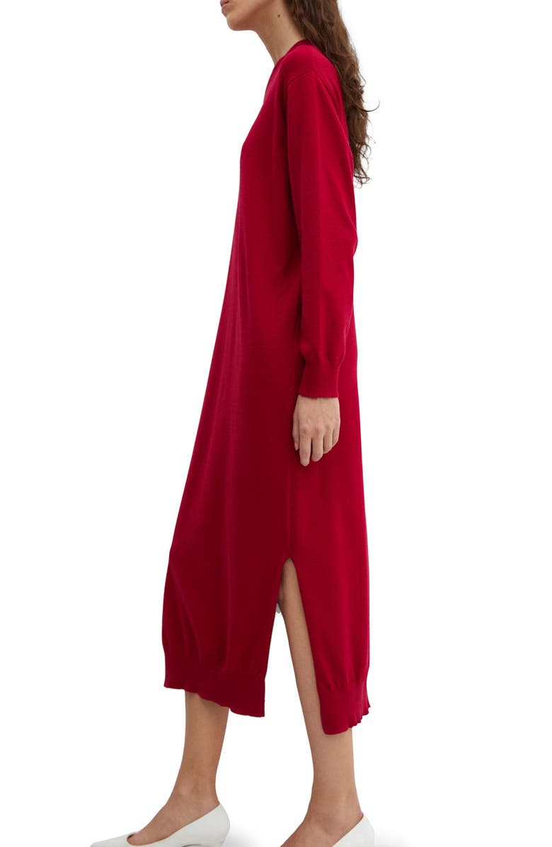 MANGO Long Sleeve Sweater Dress, Alternate, color, Red