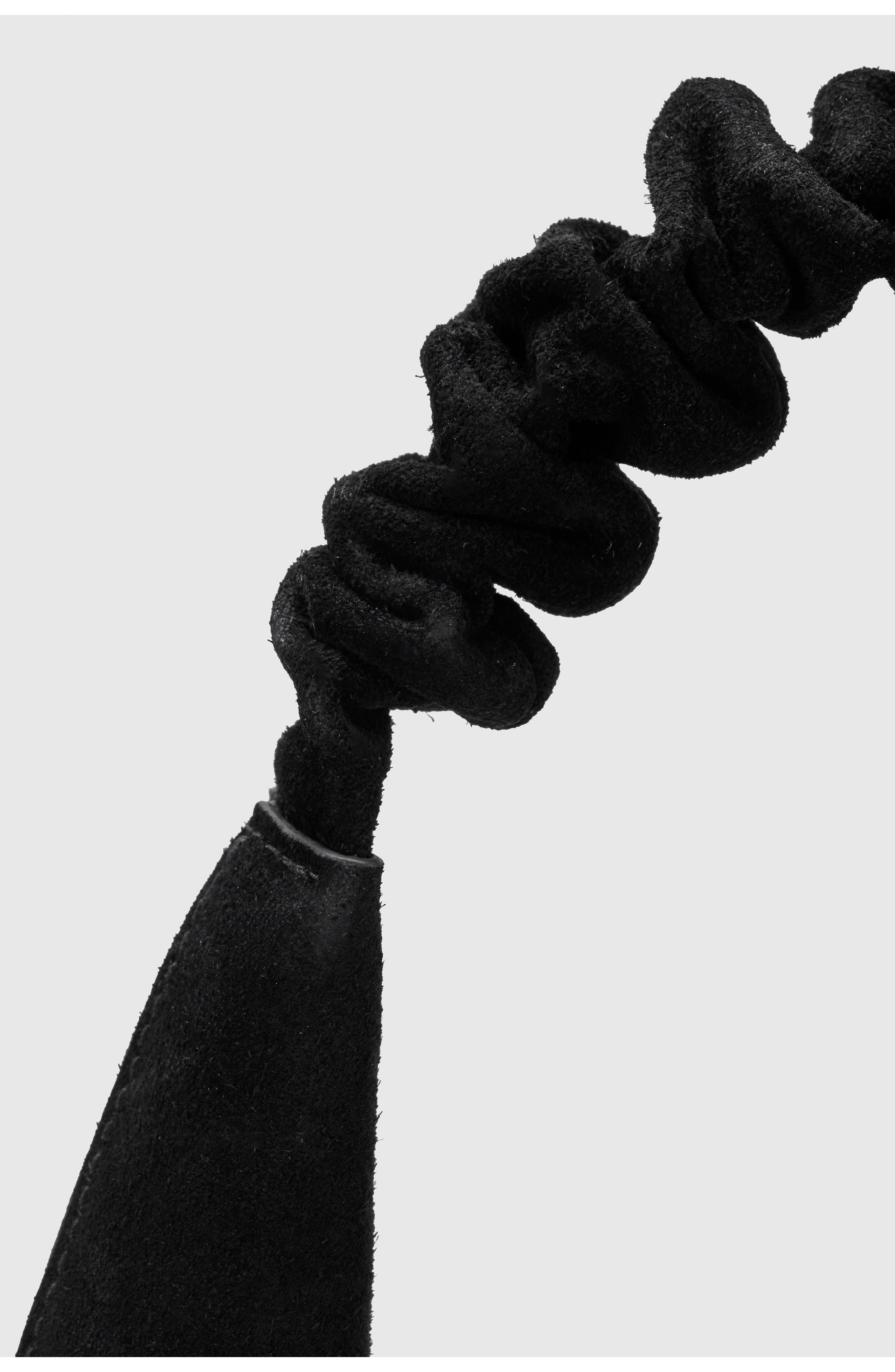 Reformation Willow Tote Bag, Alternate, color, Black Suede