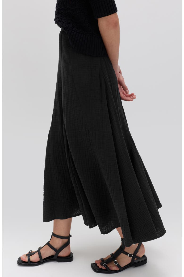 Cotton Maxi Skirt, Alternate, color, BLACK