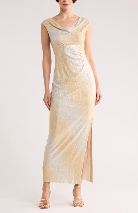 Foil Ombré Maxi Dress