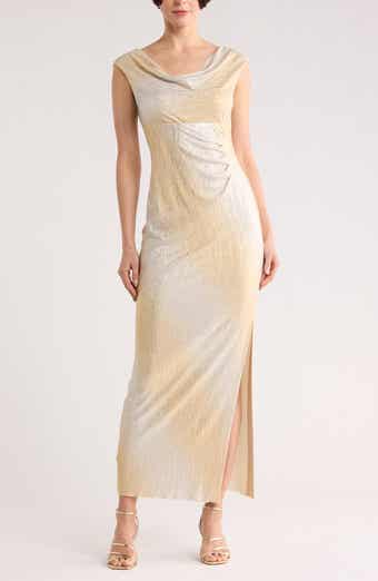 Connected Apparel Foil Ombré Maxi Dress