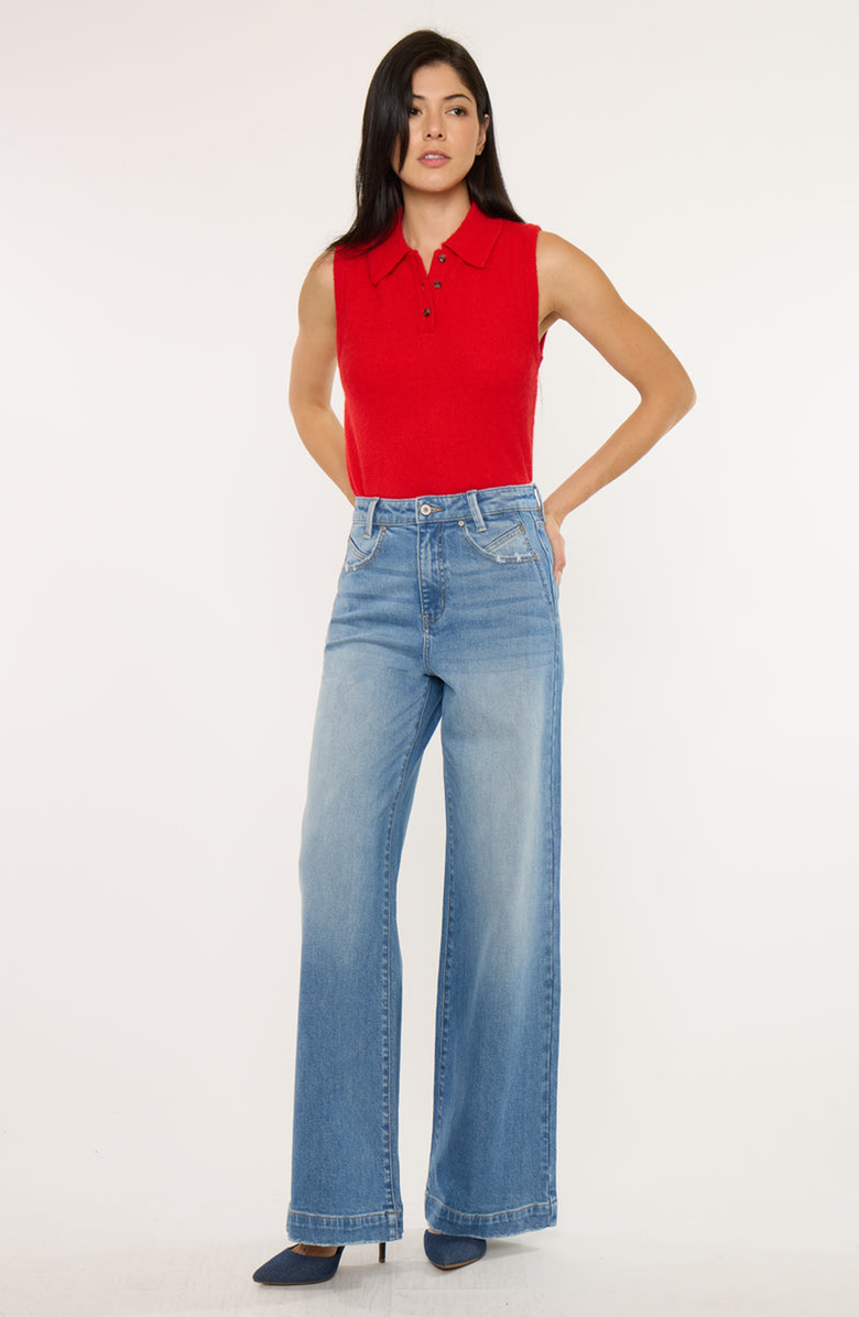 KanCan Becca Ultra High Rise Wide Leg Trouser, Alternate, color, Medium Dark