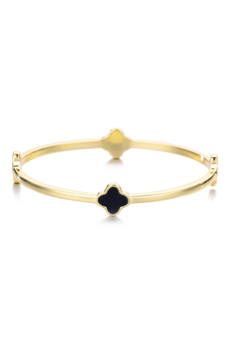Clover Station Bangle Bracelet, Alternate, color, BLACK