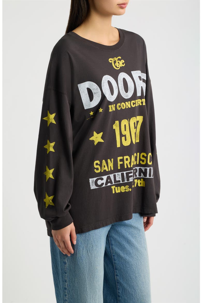 The Doors Gig Poster Oversized Long Sleeve Graphic Tee, Alternate, color, REACTIVE BLACK