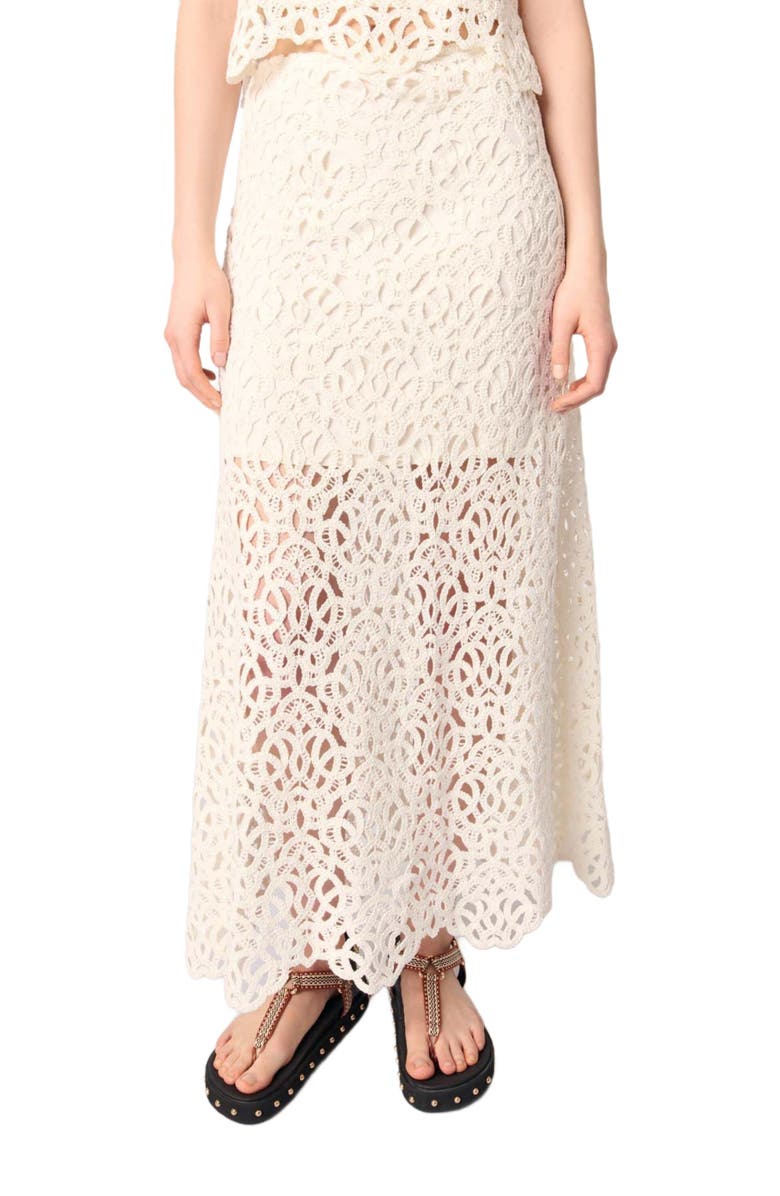 maje Long crochet skirt, Alternate, color, 