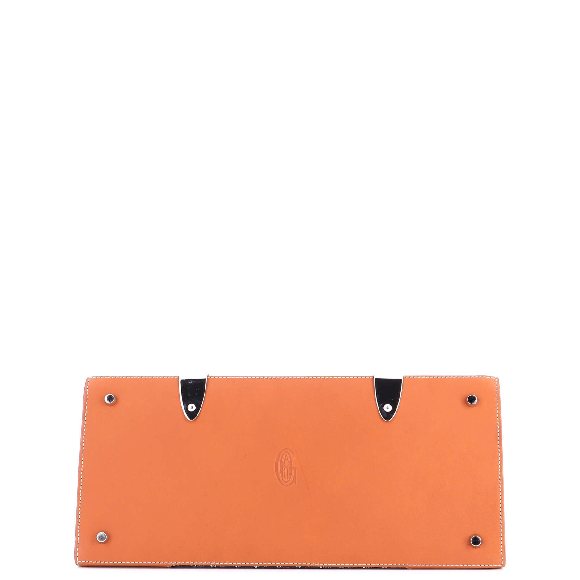 Pre-Owned Goyard Saigon Top Handle Bag Coated Canvas with Leather MM, Alternate, color, Brown