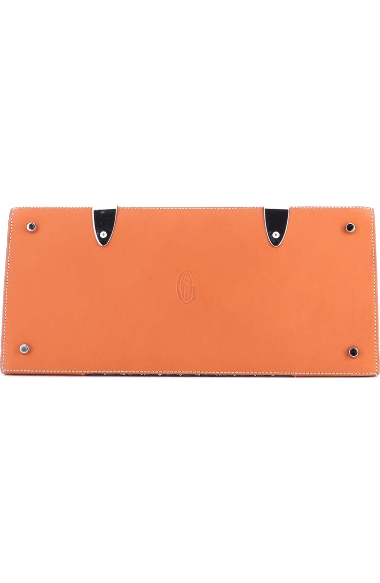 Pre-Owned Goyard Saigon Top Handle Bag Coated Canvas with Leather MM, Alternate, color, Brown