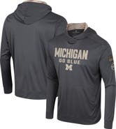 COLOSSEUM Men's Colosseum Charcoal Michigan Wolverines OHT Military Appreciation Long Sleeve Hoodie T-Shirt