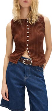 Free People Tilly Rib Button-Up Top
