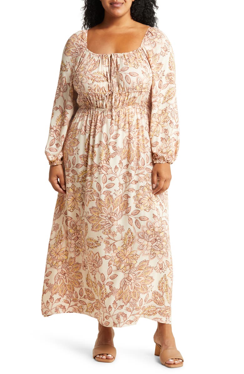 Fourteenth Place Emery Floral Long Sleeve Midi Dress, Main, color,