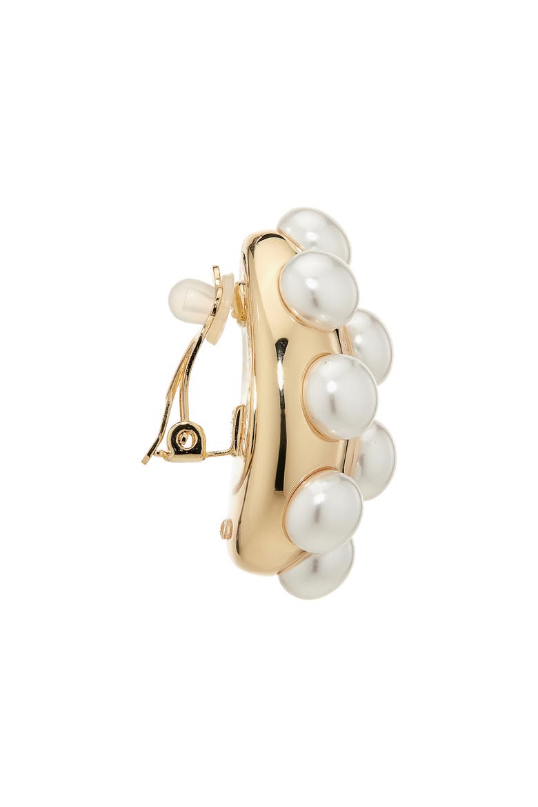 Faux Pearl Studded Stud Earrings, Alternate, color, PEARL/ GOLD