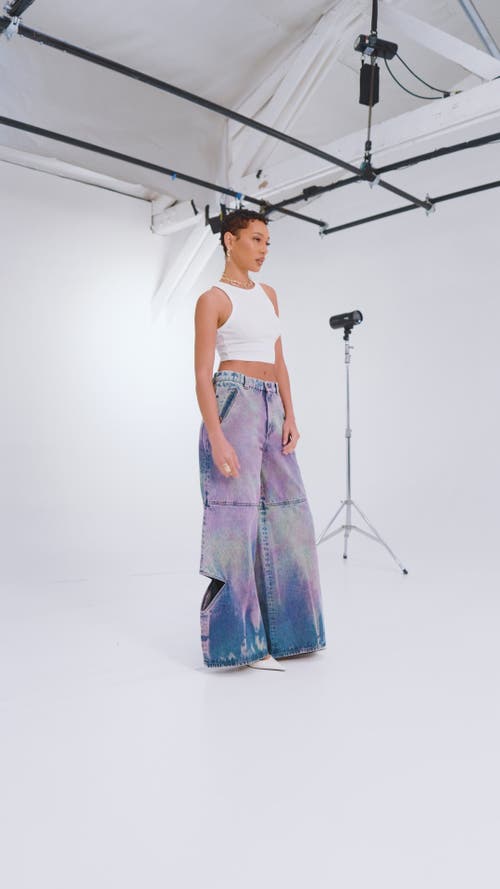 Untourage The Label Lani Tie Dye Trousers In Animal Print