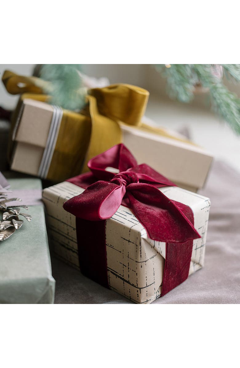 CG Hunter Wide Hand Dyed Velvet Ribbon Burgundy, Alternate, color, Burgundy